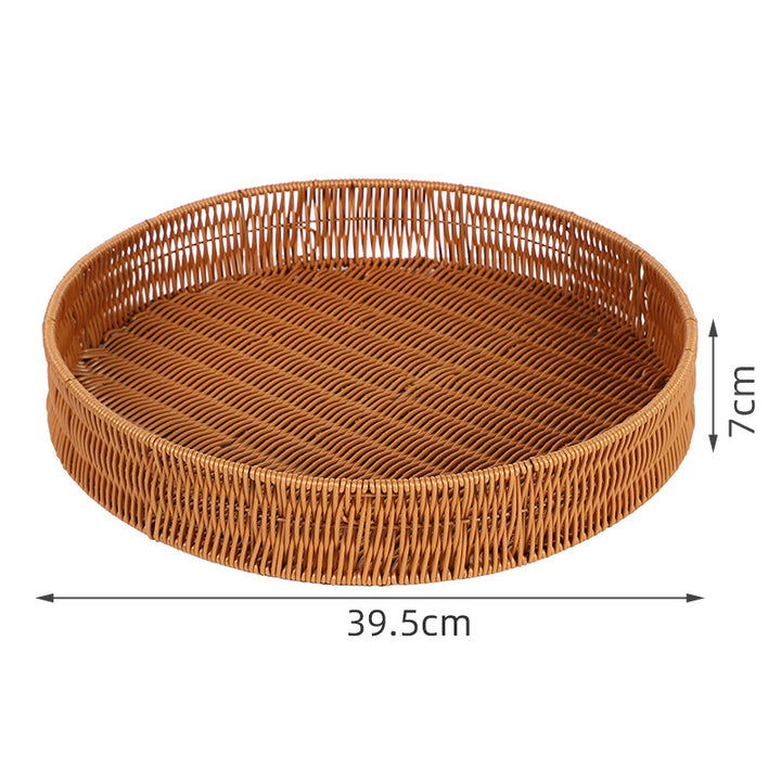 Round Artisan Woven Serving Tray Kalsten