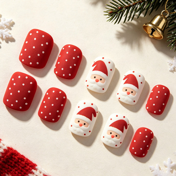 Festive Santa-Themed Nail Art Kalsten