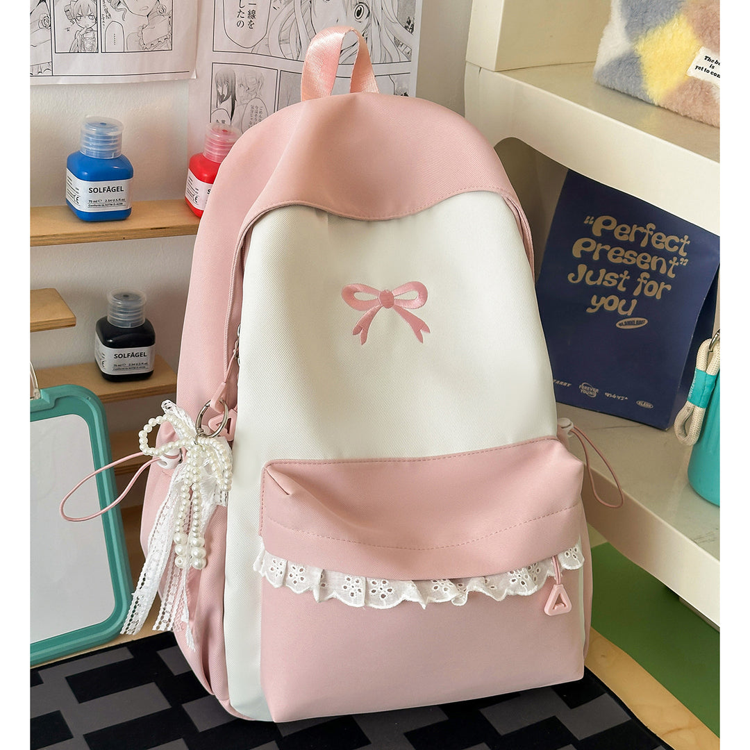 Decorative Bow-Embellished Casual Backpack Kalsten