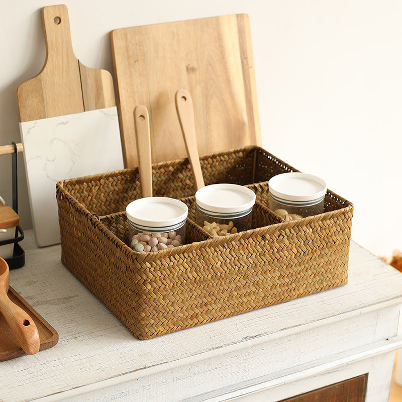 Multi-Compartment Woven Organizer Basket Kalsten