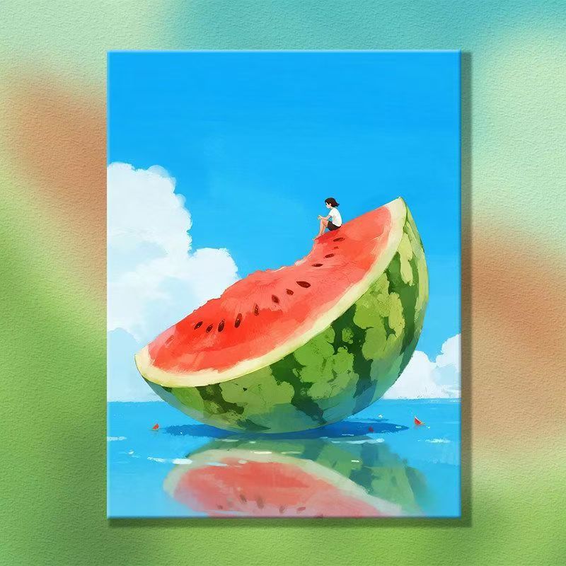 Whimsical Watermelon-Themed Canvas Artwork Kalsten