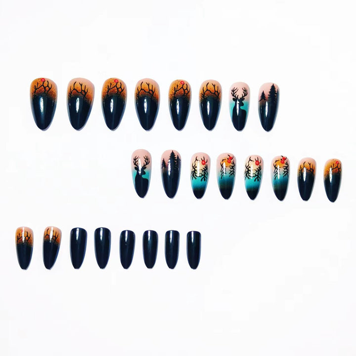 Artificial nails in festive reindeer design Kalsten