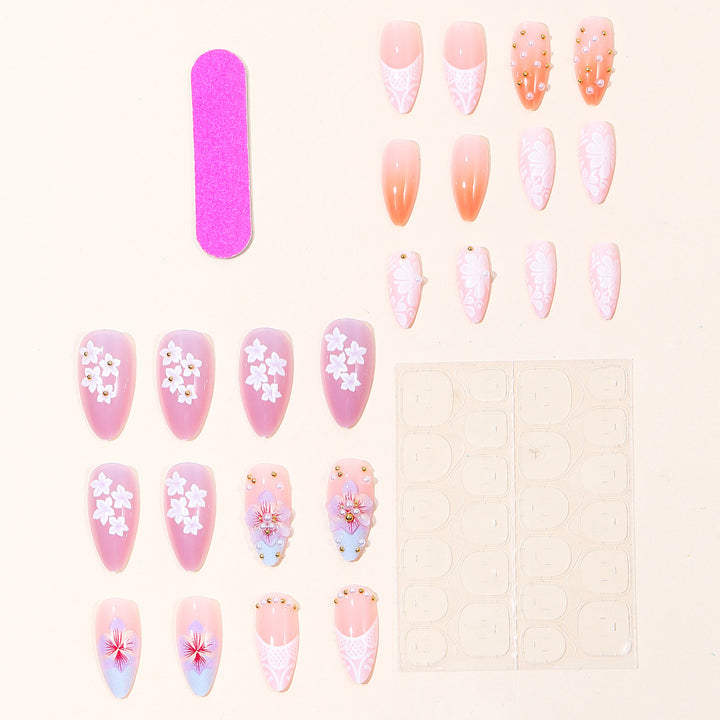 Floral Embellished Nail Art Extensions Kalsten