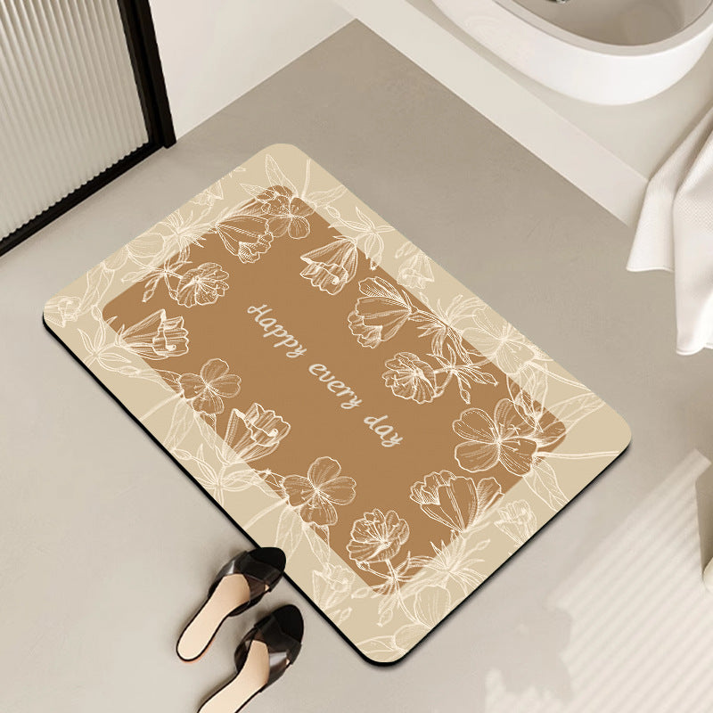 Floral Art Bathroom Mat Kalsten