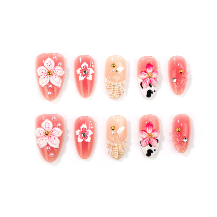 Artistic Floral Press-On Nail Art Set Kalsten 1790636557