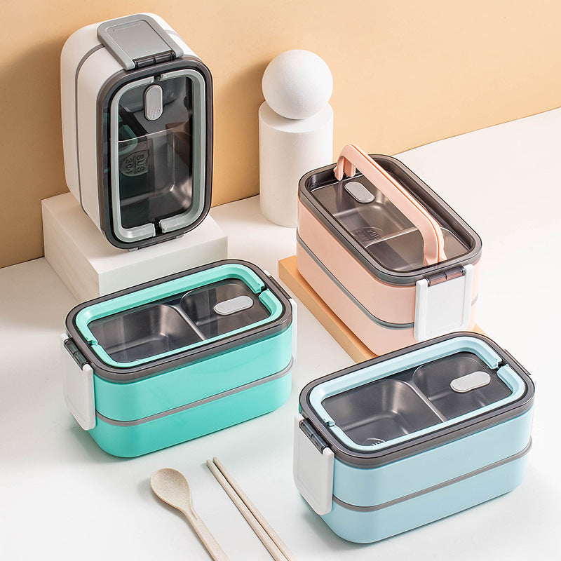 Multi-Compartment Food Storage Bento Container with Secure Locking Mechanism