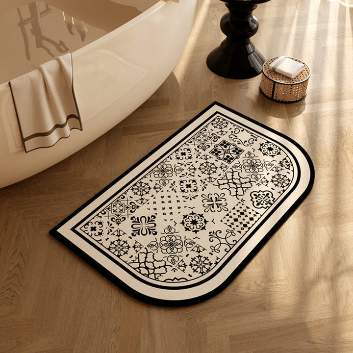 Vintage Patterned Bathroom Mat Kalsten