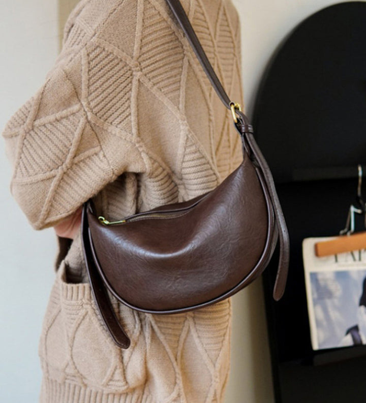 Sleek Crescent Shaped Crossbody Bag Kalsten