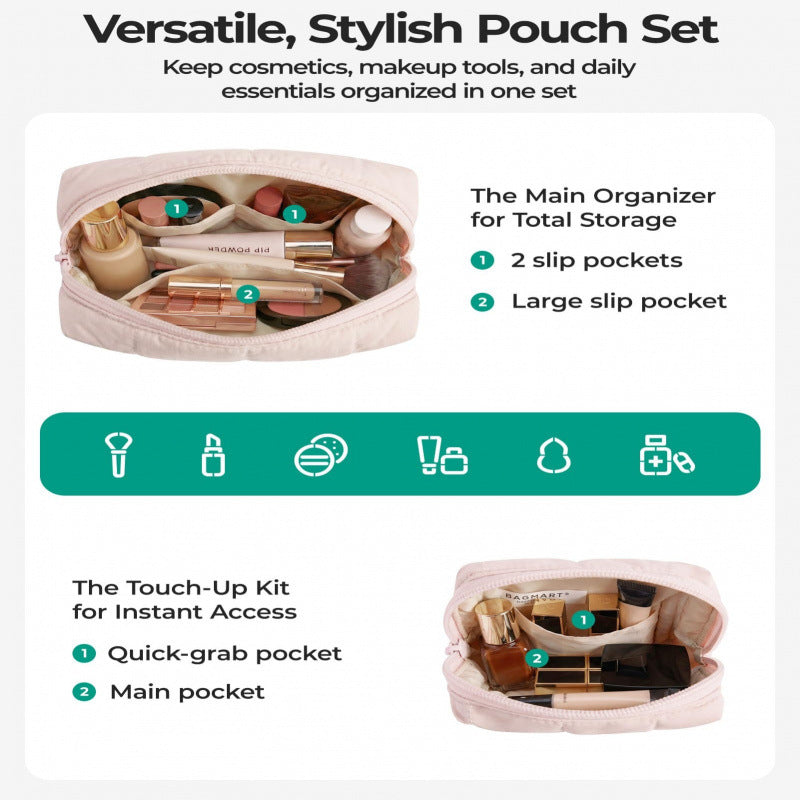 Cosmetic Organizer Set with Insulated Inner Padding Kalsten
