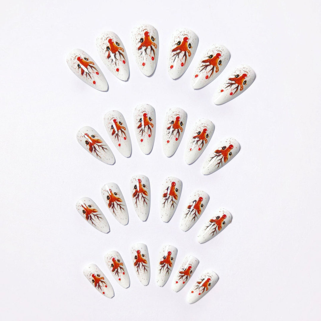 Artifical nails with Festive Reindeer Motif Kalsten