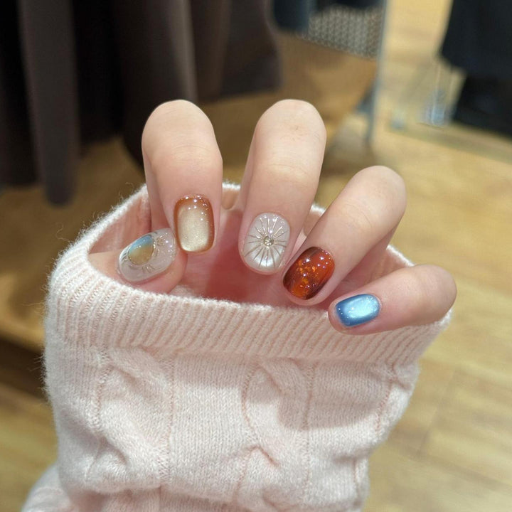 Artificial Artificial Nails with Sparkling Effects Kalsten