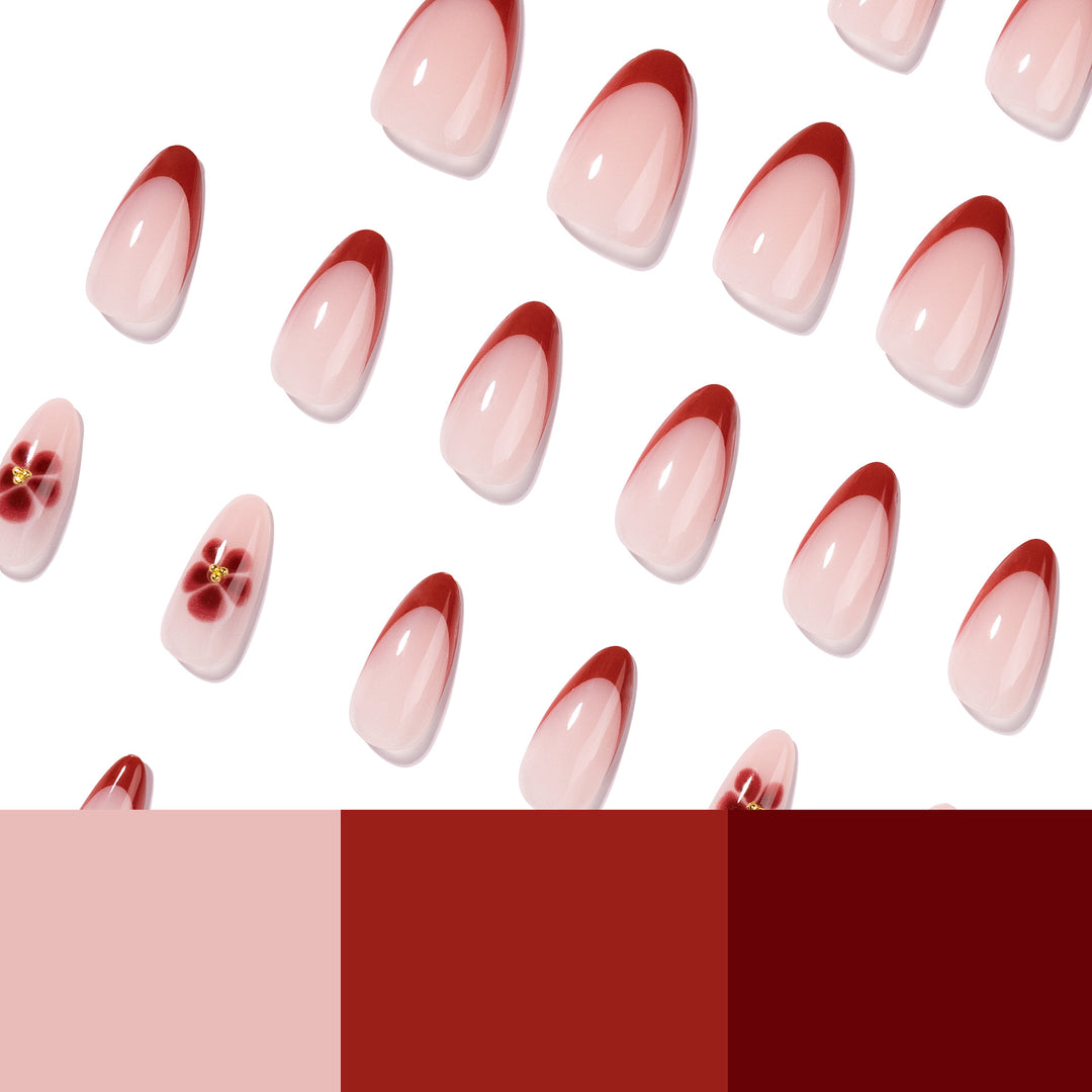 Elegant and artistically designed stiletto nails with flower design Kalsten