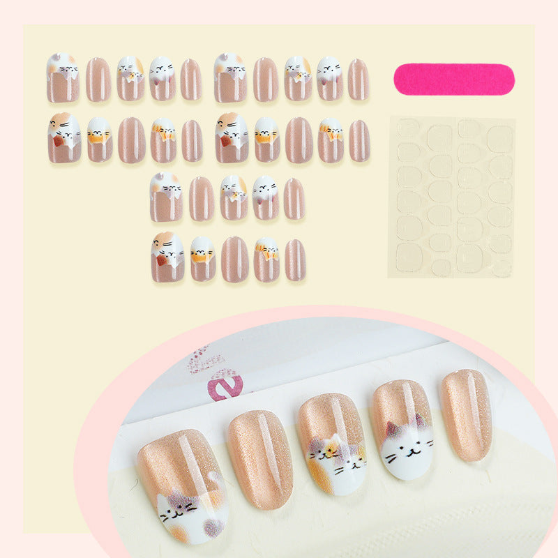 Playful Animal-Themed Press-On Nail Art Set