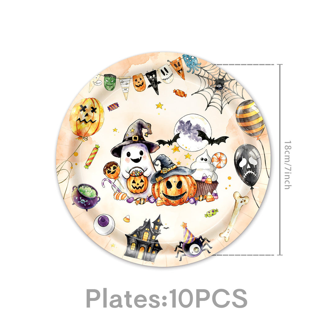 Paper Napkin Set with Halloween Motifs and Detailed Print for Party Decoration