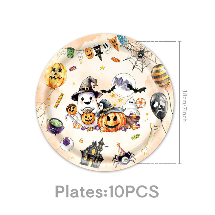 Paper Napkin Set with Halloween Motifs and Detailed Print for Party Decoration