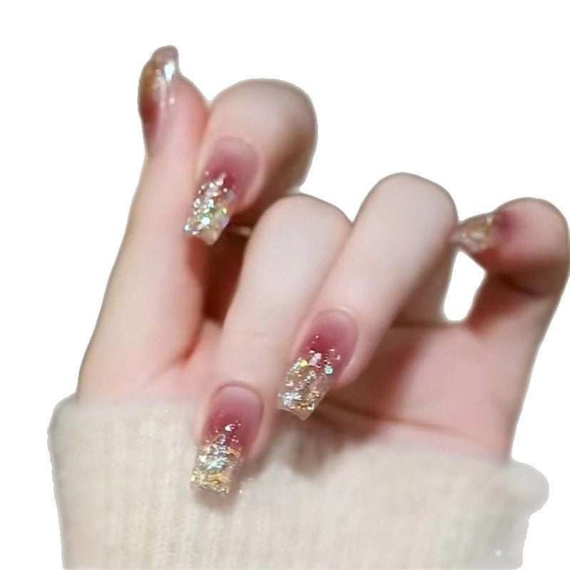 Acrylic nails with floral design and elegant tips Kalsten