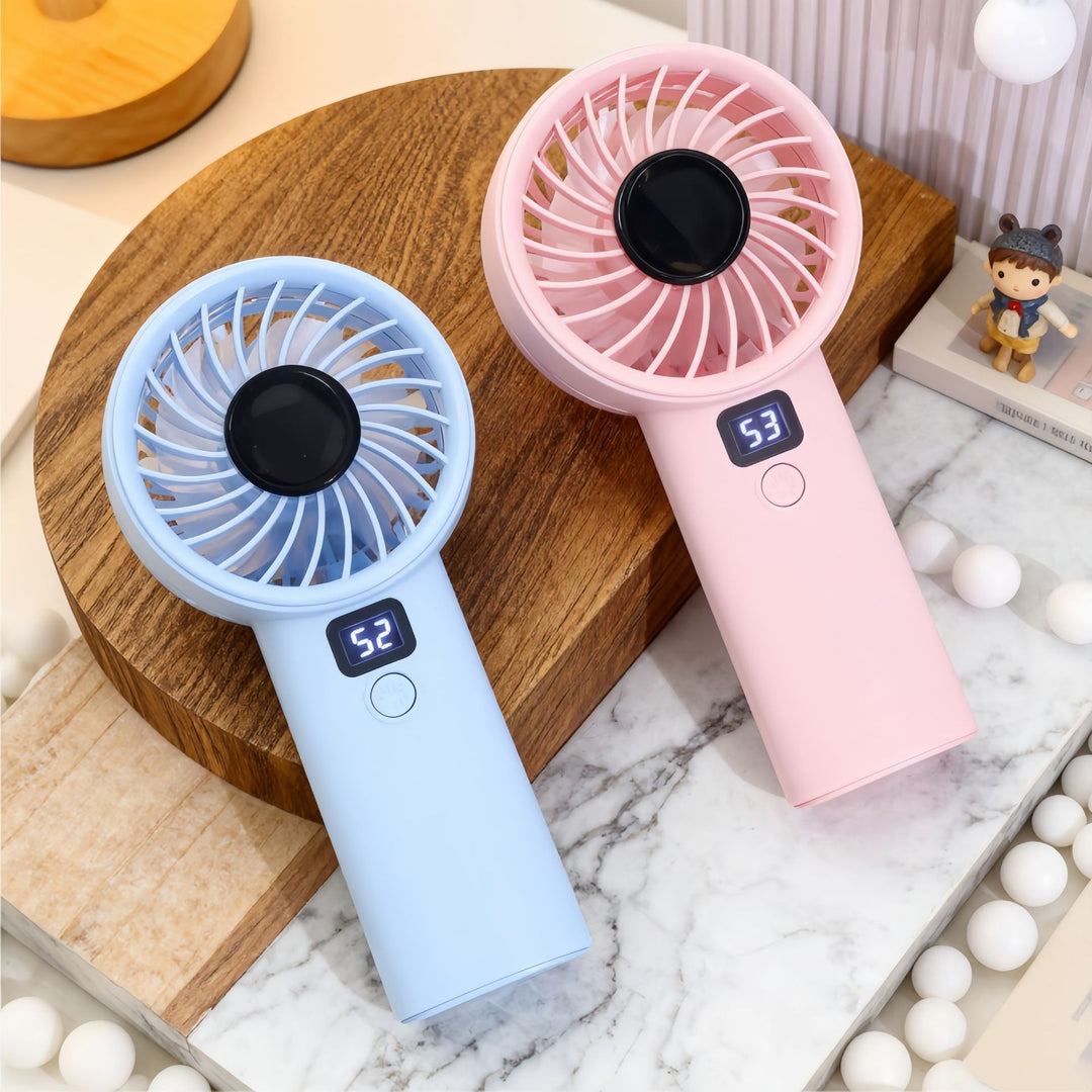Portable Hand Fan with Digital Speed Display and Ergonomic Design Kalsten