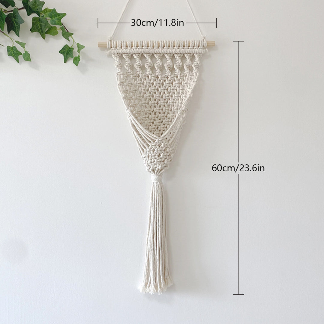 Decorative Macrame Wall Hanging with Elegant Fringed Tassels Kalsten