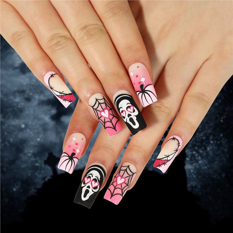 Artistic Halloween Themed Press-On Nail Extensions Kalsten