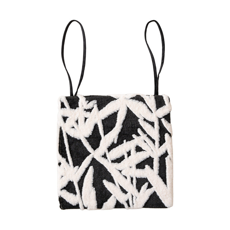 Padded seat cushion with hand-tufted leaf pattern and fastening ties Kalsten
