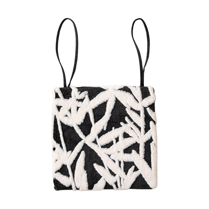 Padded seat cushion with hand-tufted leaf pattern and fastening ties Kalsten