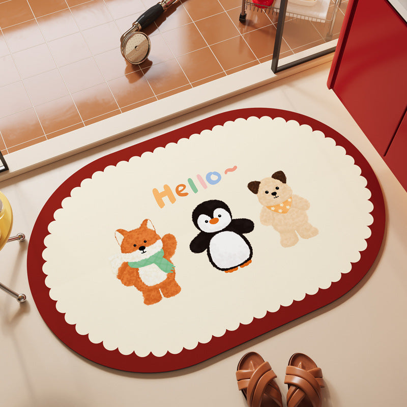 Playful Cartoon Animal Area Mat Kalsten