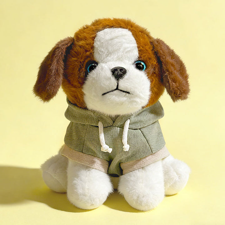 Plush Sitting Puppy in Hooded Sweatshirt Collectible Soft Toy Kalsten