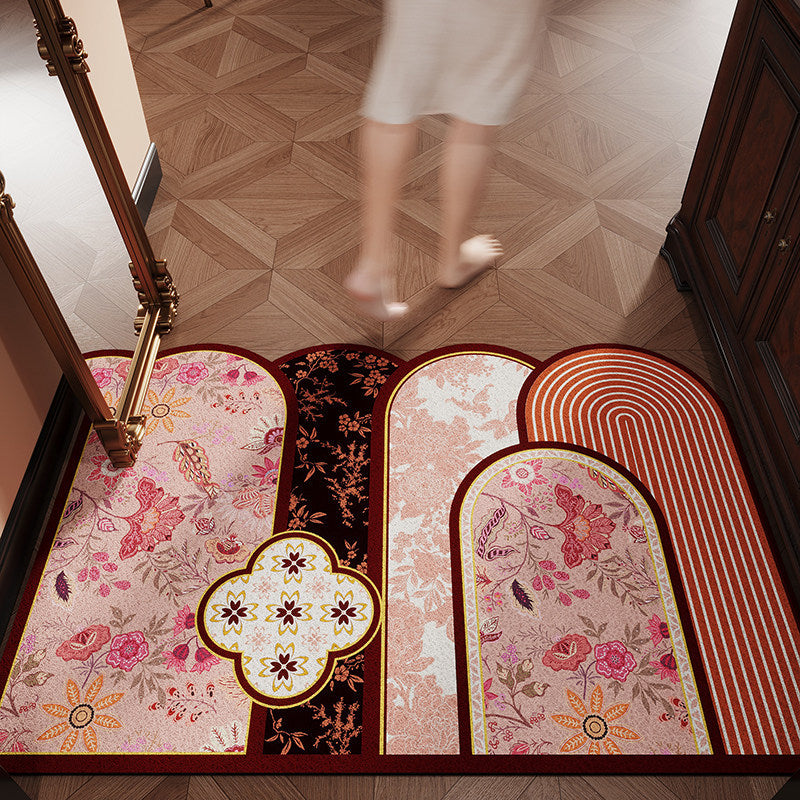 Decorative Floral Design Entrance Mat