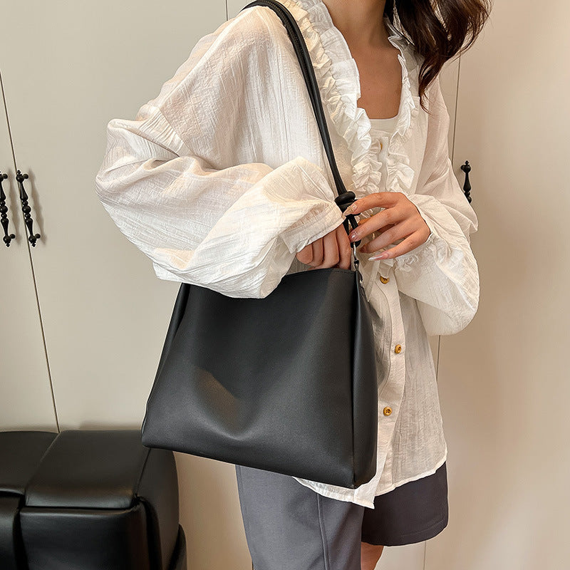 Minimalist Faux Leather Hobo Bag Kalsten