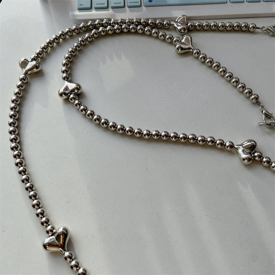 Stylish Heart-Accent Beaded Eyewear Chain Kalsten