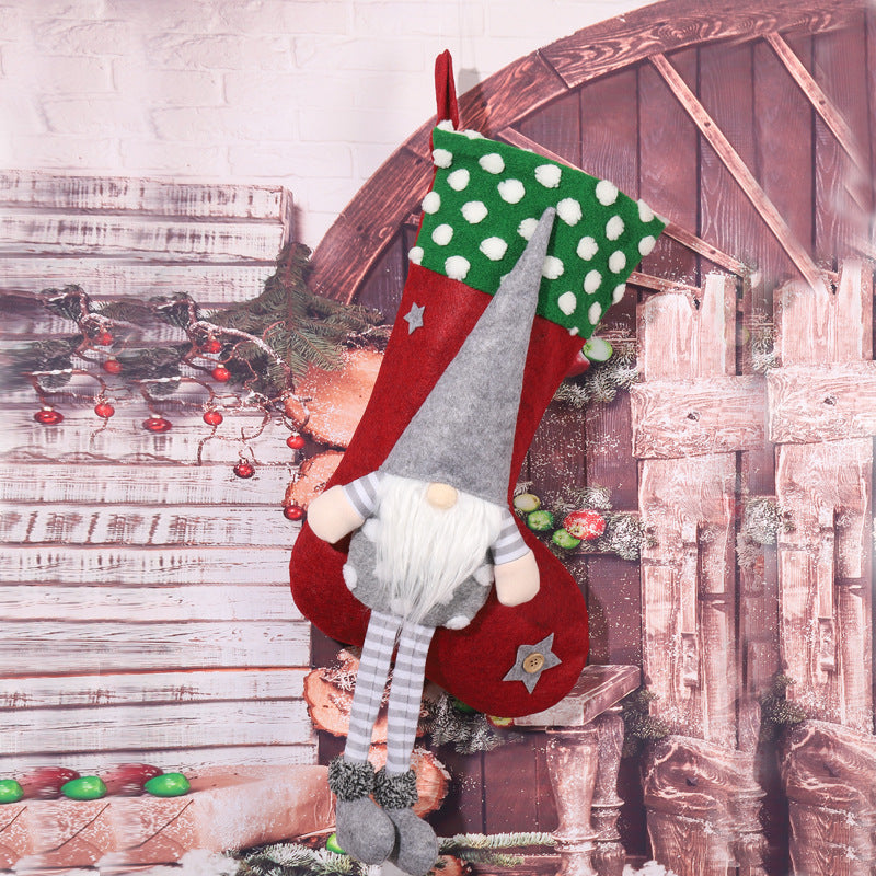 Playful Christmas stocking with gnome motif Kalsten