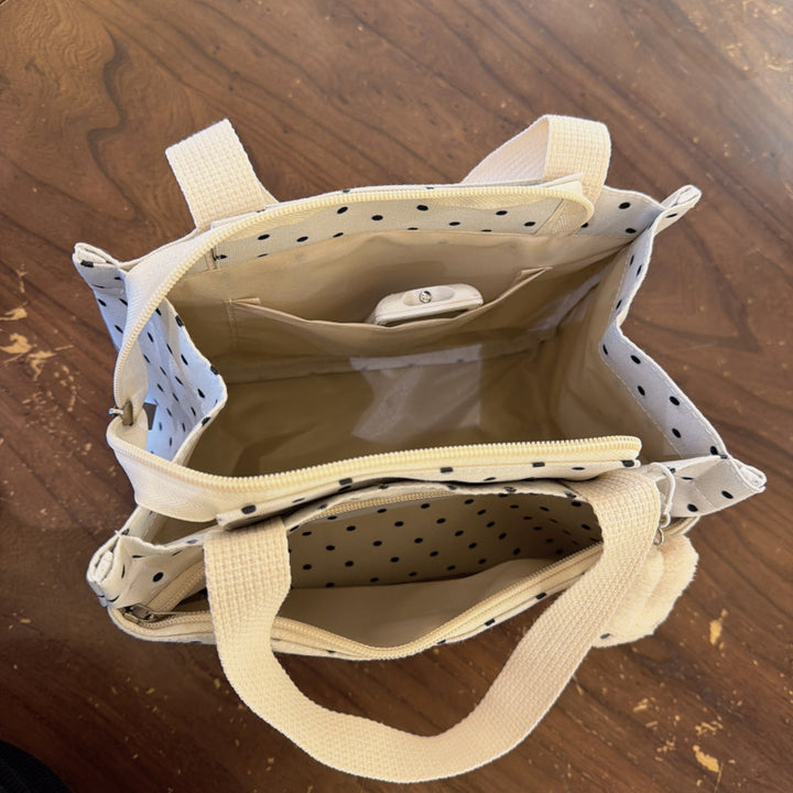 Canvas Shopper with Cute Bunny Applications Kalsten