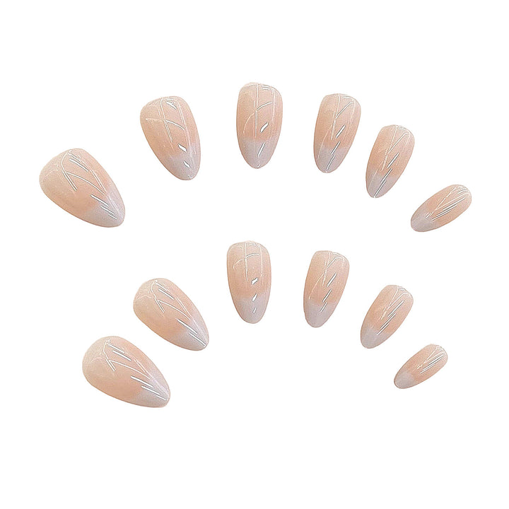 Natural French Tip Press-On Nail Set Kalsten