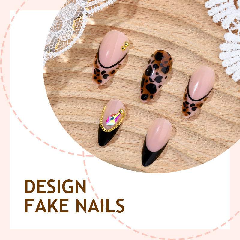 Acrylic Nail Set with Elegant Leopard Design Kalsten