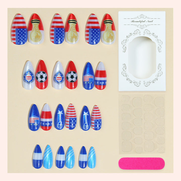 Creative nail art set with sporty and festive motifs Kalsten