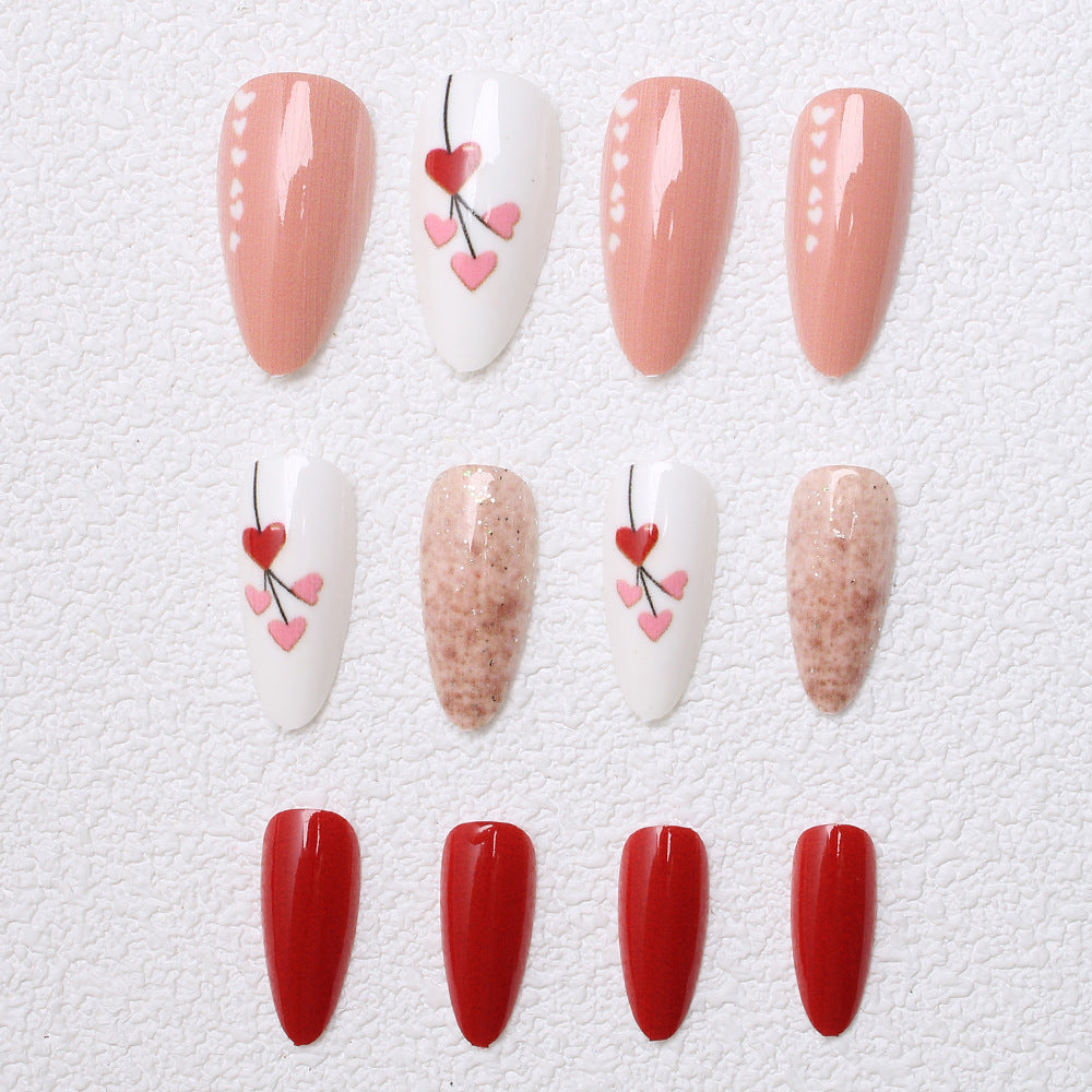 Artistic Heart-Designed Press-On Nails Kalsten