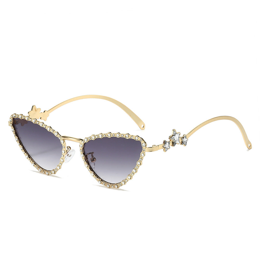 Glamorous Cat-Eye Sunglasses with Crystal Accents Kalsten