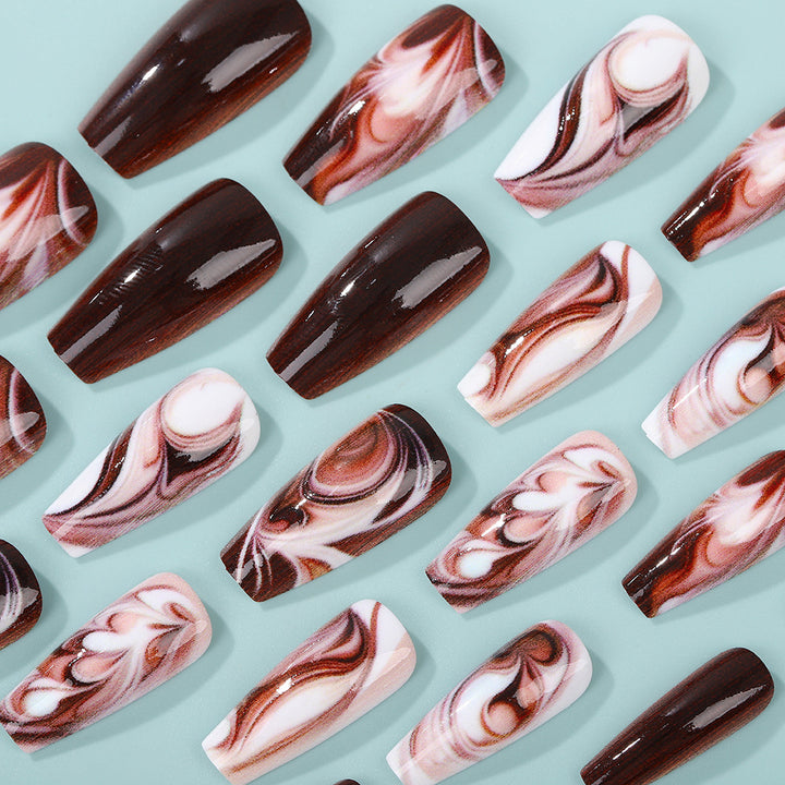 Artificial nails with artistic wave pattern Kalsten
