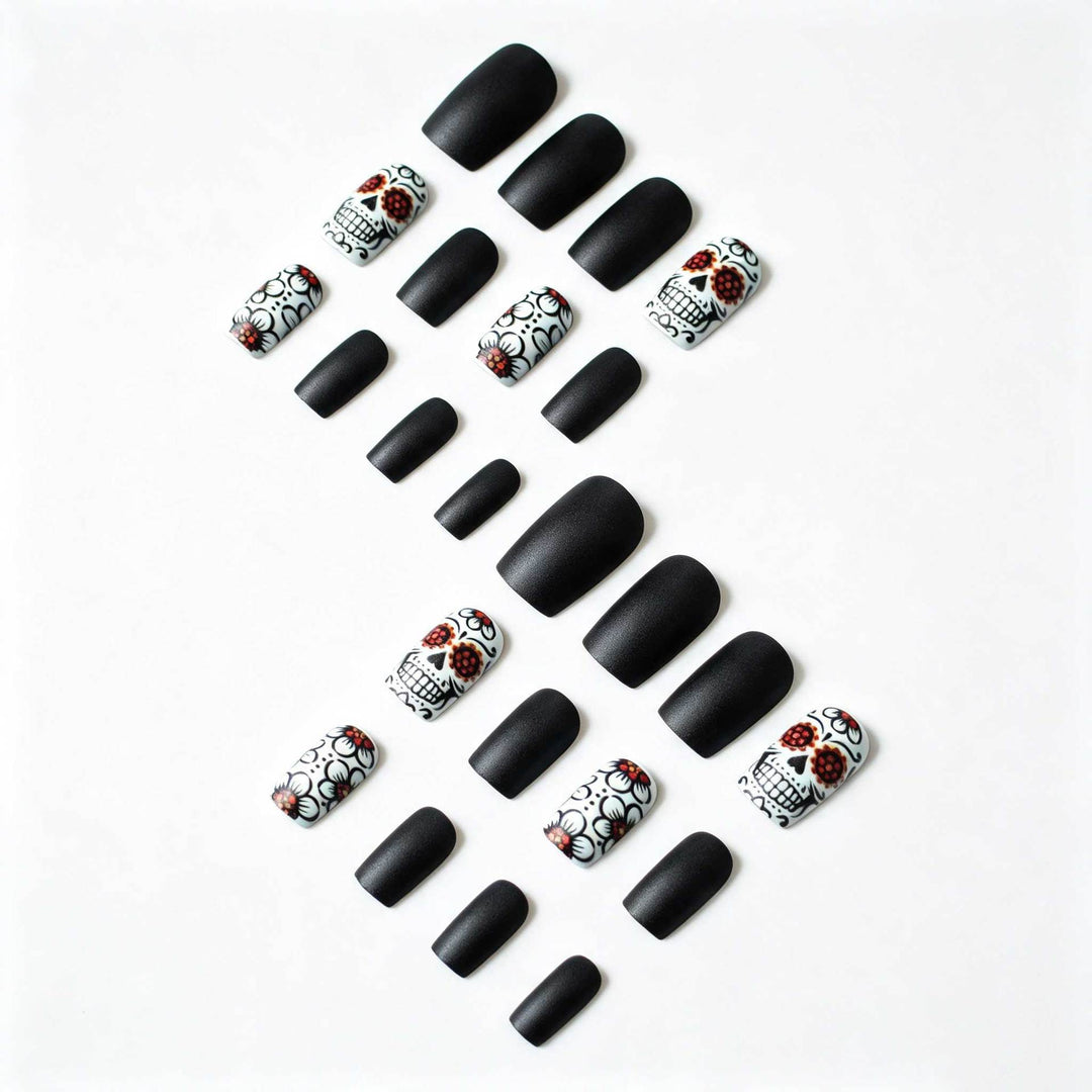 Artistic Skull and Floral Nail Art Kit