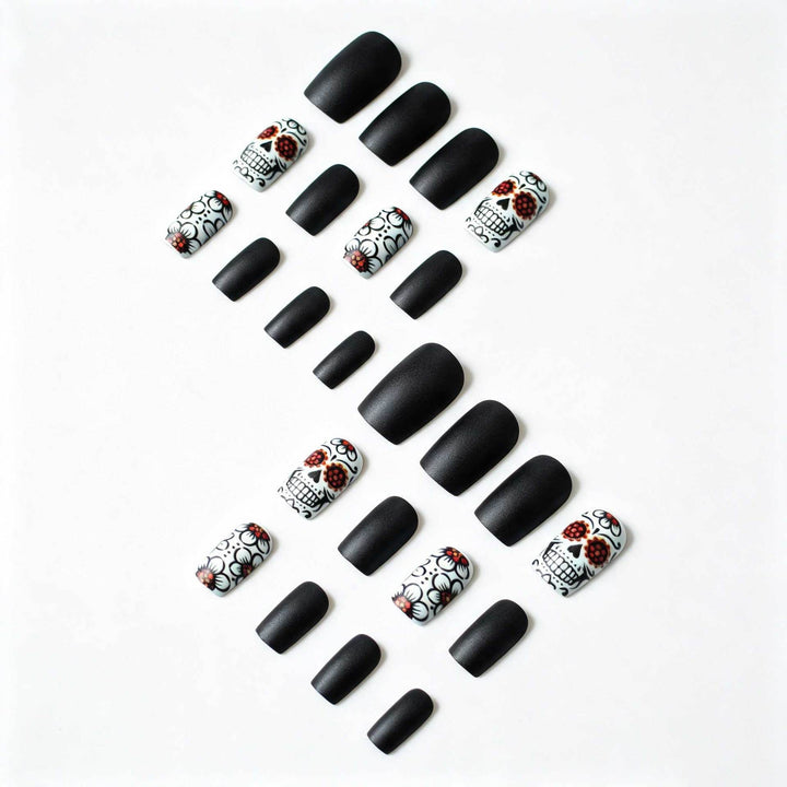 Artistic Skull and Floral Nail Art Kit