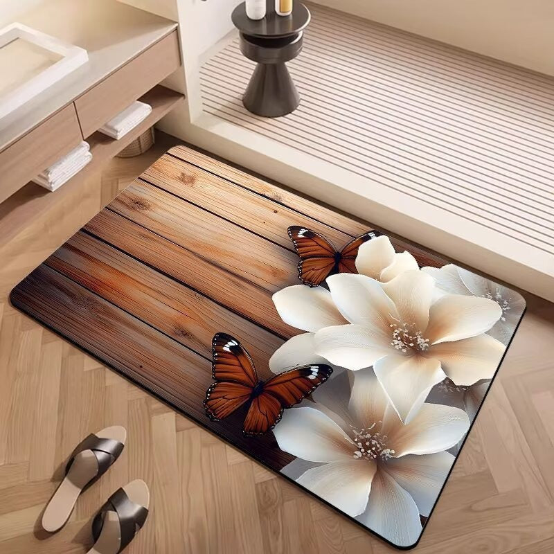 Decorative Floral Bath Mat