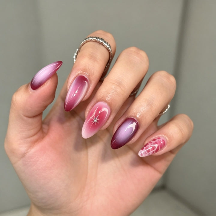 Elegant Press-On Nail Set with Ombre Design Kalsten
