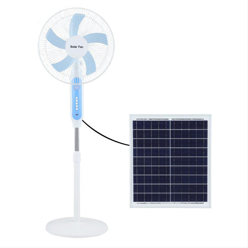 Unisex Solar Powered Stand Fan with Adjustable Tilt Angle and Efficient Fan Blades Kalsten