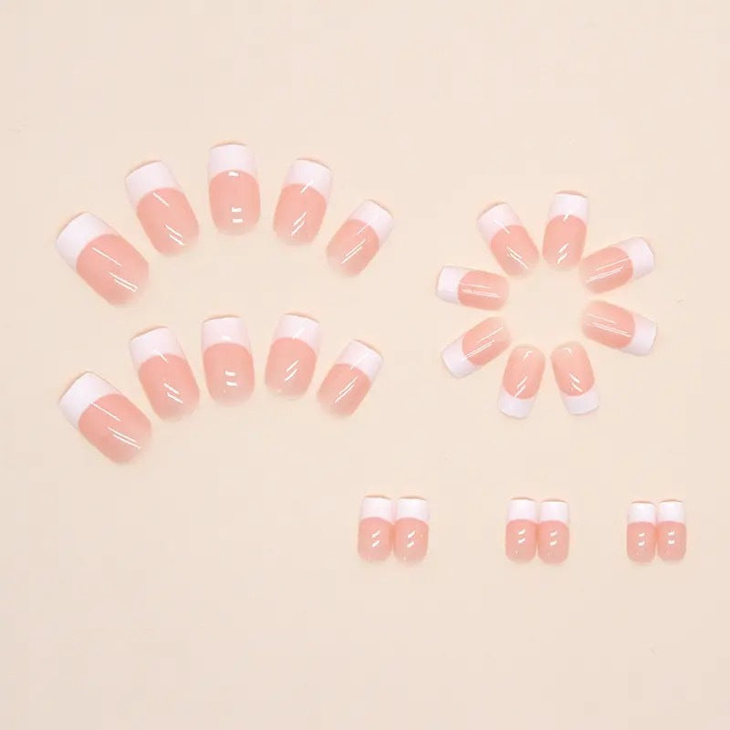 Acrylic nail set with elegant French design and glossy finish Kalsten