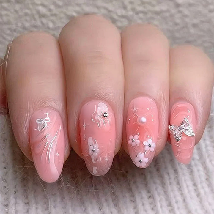 Decorative Floral Press-On Nail Art Set Kalsten