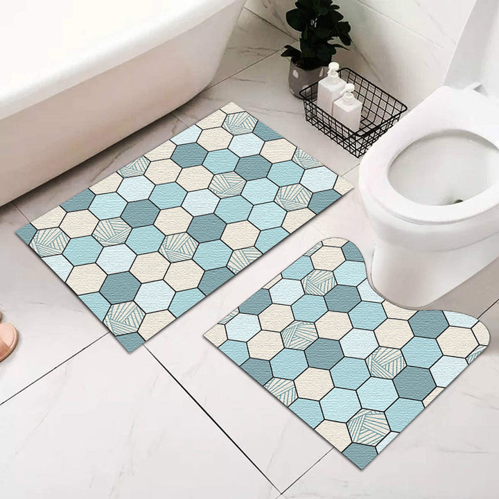 Abstract Geometric Bath Mat Set