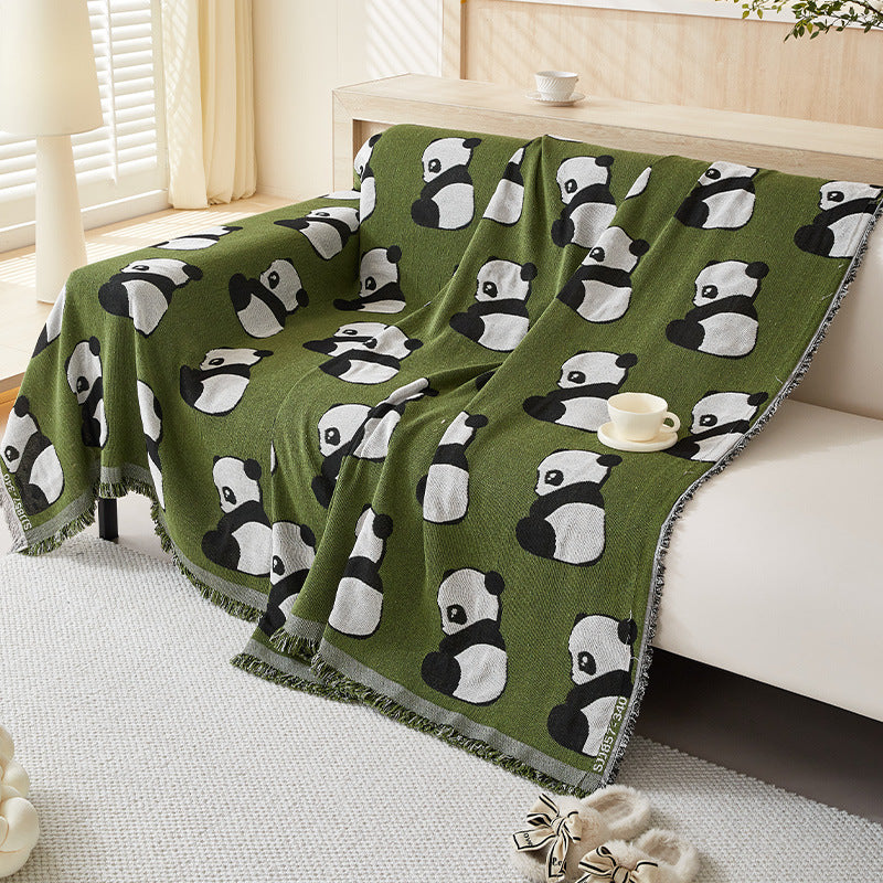 Cozy Panda Pattern Throw Blanket