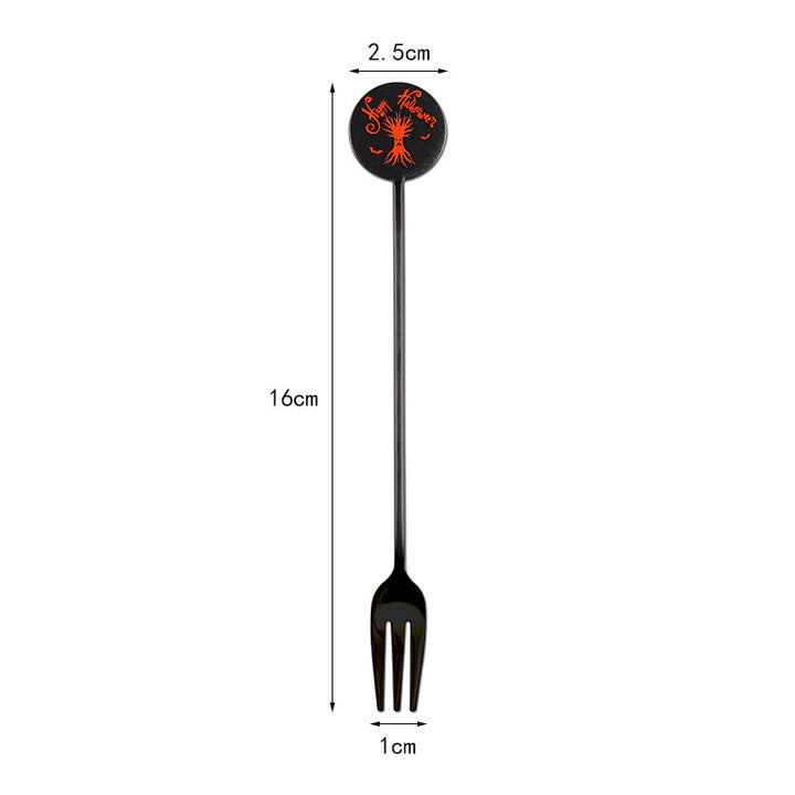 Long Bar Spoon Cocktail Stirring Spoon made of Stainless Steel with Halloween Ghost Design