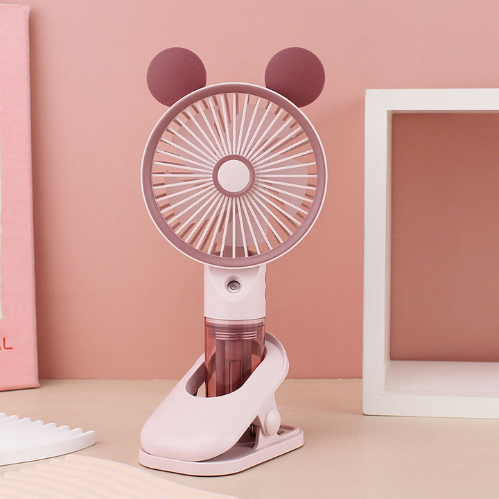 Cooling compact rechargeable clip-on misting handheld fan with detachable water reservoir and adjustable tilt Kalsten