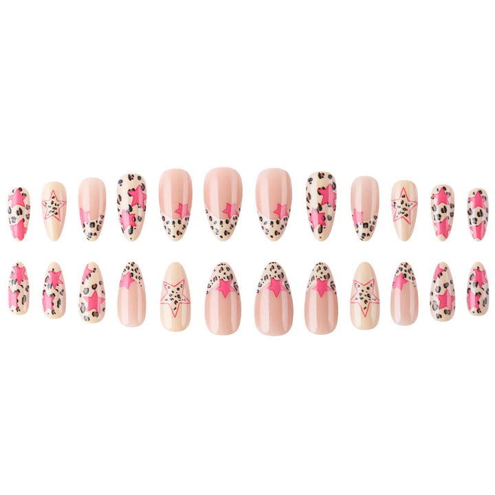 Stylish Star and Leopard Print Press-On Nails Kalsten